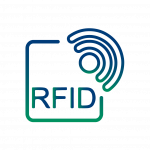 Icon für Rückverfolgbarkeit von Teilen durch integrierte RFID oder Data-Matrix-Codes